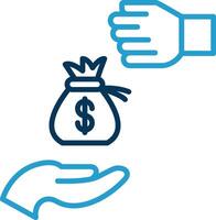 Bribery Line Blue Two Color Icon vector