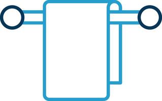 Towel Hanger Line Blue Two Color Icon vector