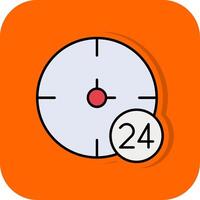 24 Hours Filled Orange background Icon vector