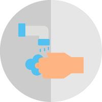 Lavado manos plano escala icono vector