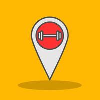 Gym Location Filled Shadow Icon vector