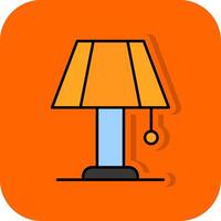 Table Lamp Filled Orange background Icon vector