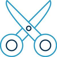 Scissors Line Blue Two Color Icon vector