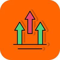 Arrows Filled Orange background Icon vector