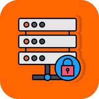 Locked Data Filled Orange background Icon vector