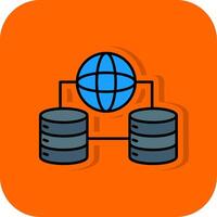 Network Data Filled Orange background Icon vector