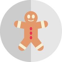 Gingerbread Man Flat Scale Icon vector