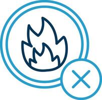 No Fire Line Blue Two Color Icon vector