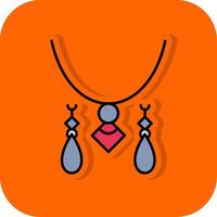 Jewelery Filled Orange background Icon vector