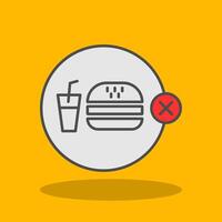 No Junk Food Filled Shadow Icon vector