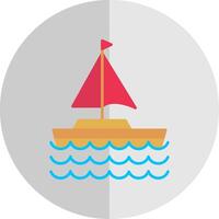 Sail Boat Flat Scale Icon vector