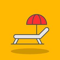 Sunbed Filled Shadow Icon vector