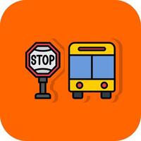 Bus Stop Filled Orange background Icon vector