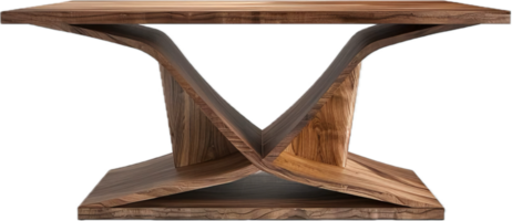 Modern Wooden Table with X-Shaped Legs png