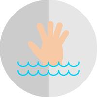 Drowning Flat Scale Icon vector