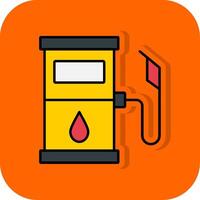 Fuel Station Filled Orange background Icon vector