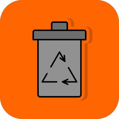 Recycle Bin Filled Orange background Icon