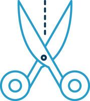 Scissors Line Blue Two Color Icon vector