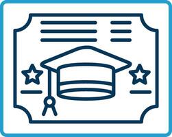Diploma Line Blue Two Color Icon vector