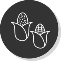 Corn Line Grey Circle Icon vector