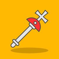 Scepter Filled Shadow Icon vector