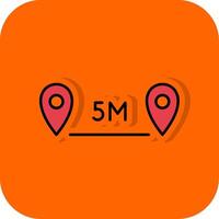 Distance Filled Orange background Icon vector