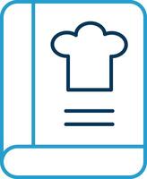 cocinar libro línea azul dos color icono vector