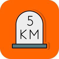 kilometer Filled Orange background Icon vector