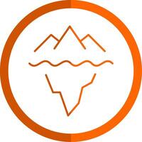 Iceberg Line Orange Circle Icon vector