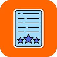 Assessment Filled Orange background Icon vector