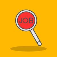 Job Search Filled Shadow Icon vector