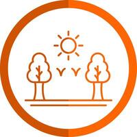 Forest Line Orange Circle Icon vector
