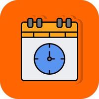 Deadline Filled Orange background Icon vector