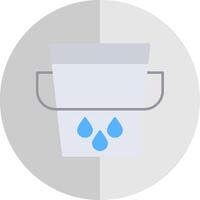 Water Bucket Flat Scale Icon vector