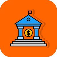 banco lleno naranja antecedentes icono vector