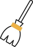 Broom Skined Filled Icon vector