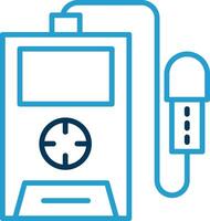 Radiation Detector Line Blue Two Color Icon vector