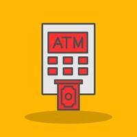 Atm Machine Filled Shadow Icon vector