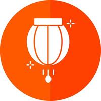 Lantern Glyph Red Circle Icon vector