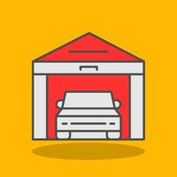 Garage Filled Shadow Icon vector