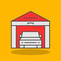 Garage Filled Shadow Icon vector