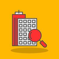 Search Apartment Filled Shadow Icon vector