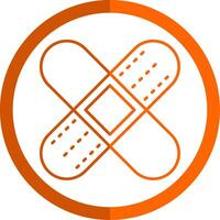 Bandage Line Orange Circle Icon vector