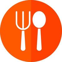 Fork Spoon Glyph Red Circle Icon vector