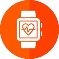 Smart Watch Glyph Red Circle Icon vector