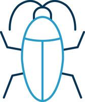 Cockroach Line Blue Two Color Icon vector