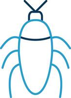 insecto línea azul dos color icono vector