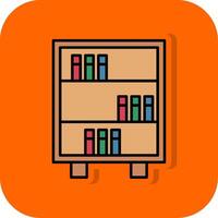 estante para libros lleno naranja antecedentes icono vector