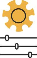 Gear Skined Filled Icon vector