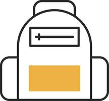 School Bag Skined Filled Icon vector